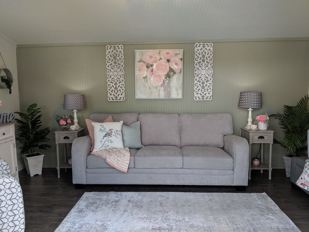 Finished studio set up as a sitting room